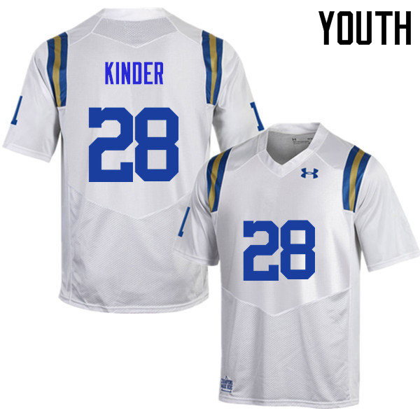 Youth #28 Cole Kinder UCLA Bruins Under Armour College Football Jerseys Sale-White - Click Image to Close